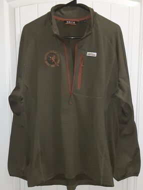 Orvis Horseshoe Hills 1/4 Zip Fleece Jacket Joshua Creek Ranch Size Large EUC